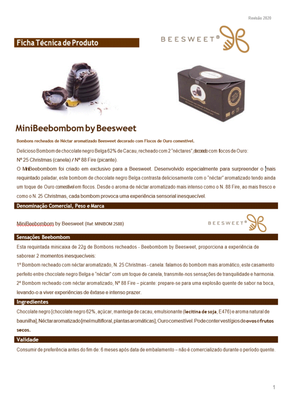 Ficha Técnica Minibox Beebombom Beesweet